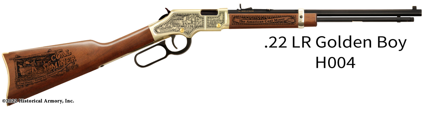 American Coal Miner Limited Edition Golden Boy Engraved Rifle