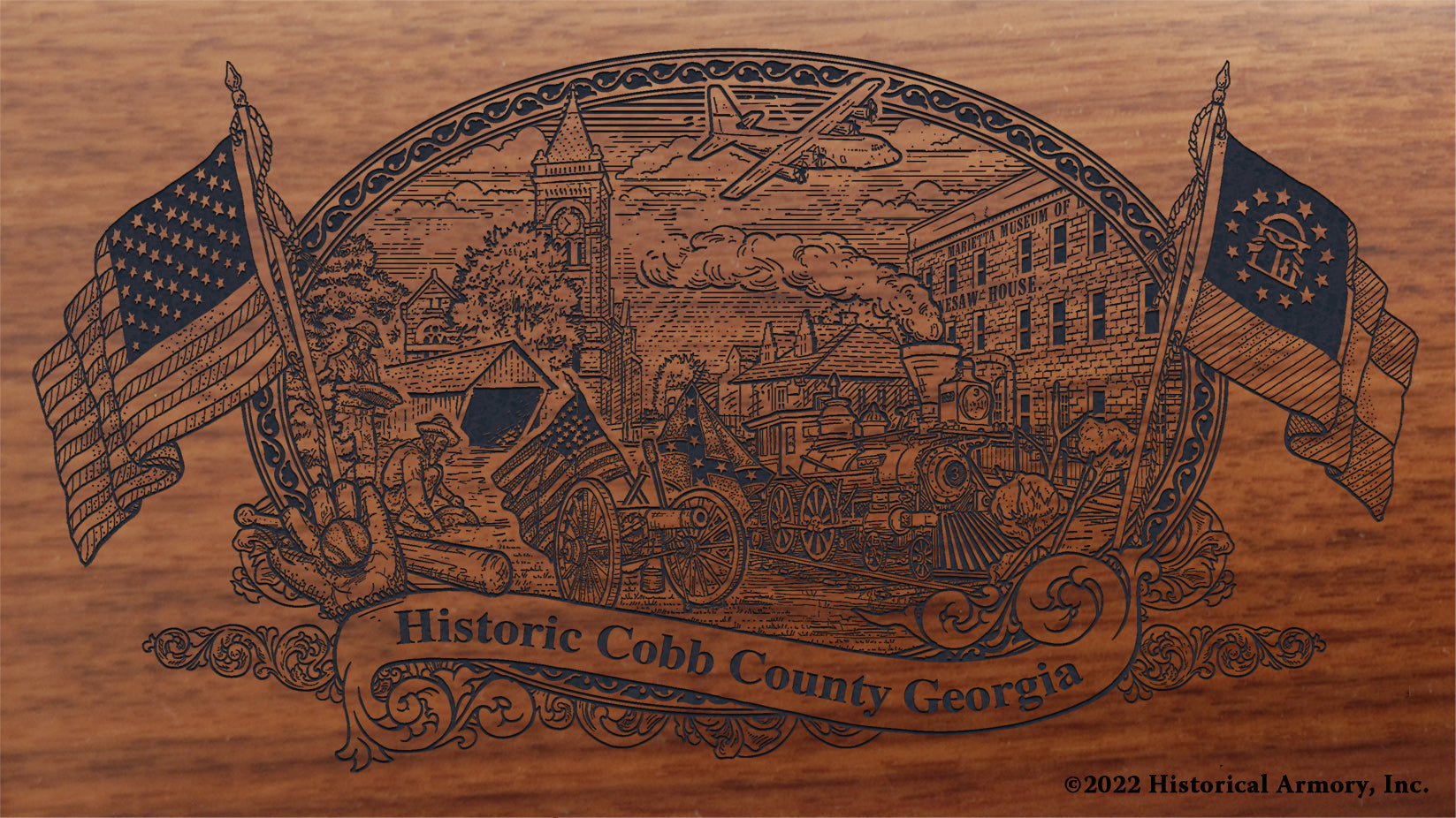 Cobb County Georgia Engraved Rifle Buttstock