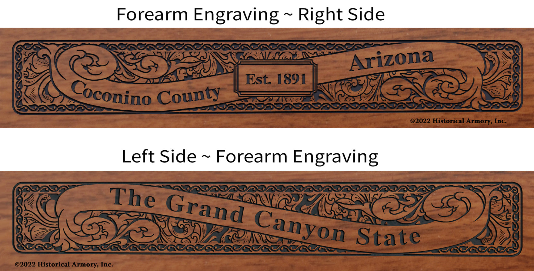 Coconino County Arizona Engraved Rifle Forearm