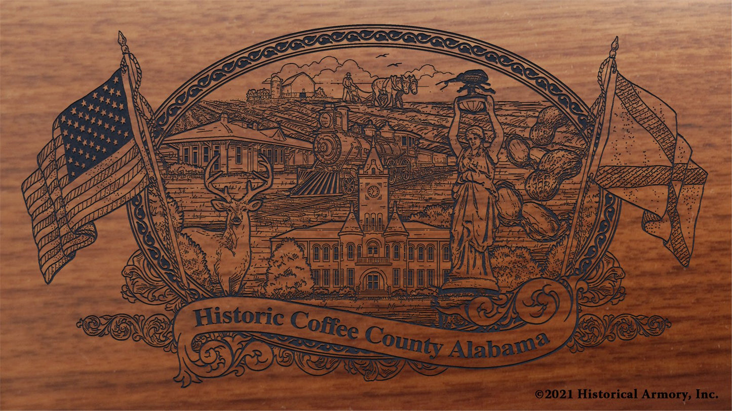 Engraved artwork | History of Coffee County Alabama | Historical Armory