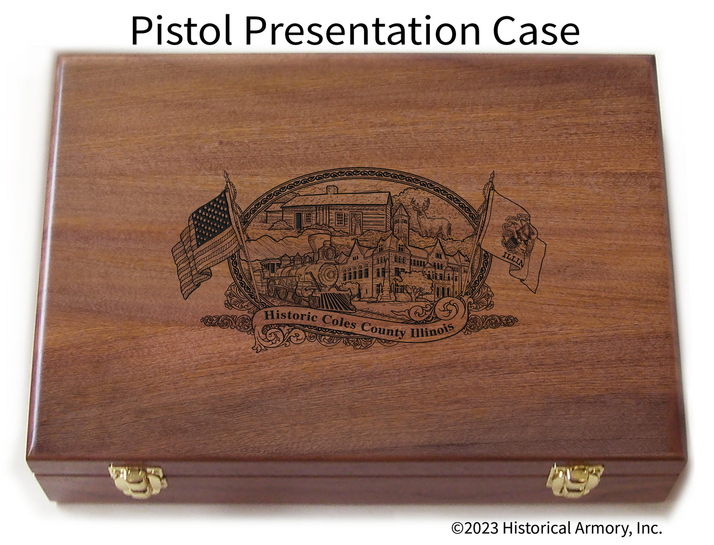 Coles County Illinois Engraved .45 Auto Ruger 1911 Presentation Case