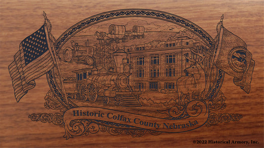 Colfax County Nebraska Engraved Rifle Buttstock