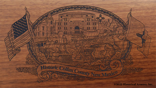 Colfax County New Mexico Engraved Rifle Buttstock