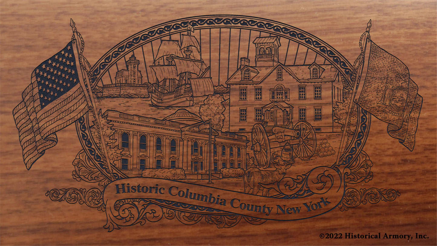 Columbia County New York Engraved Rifle Buttstock