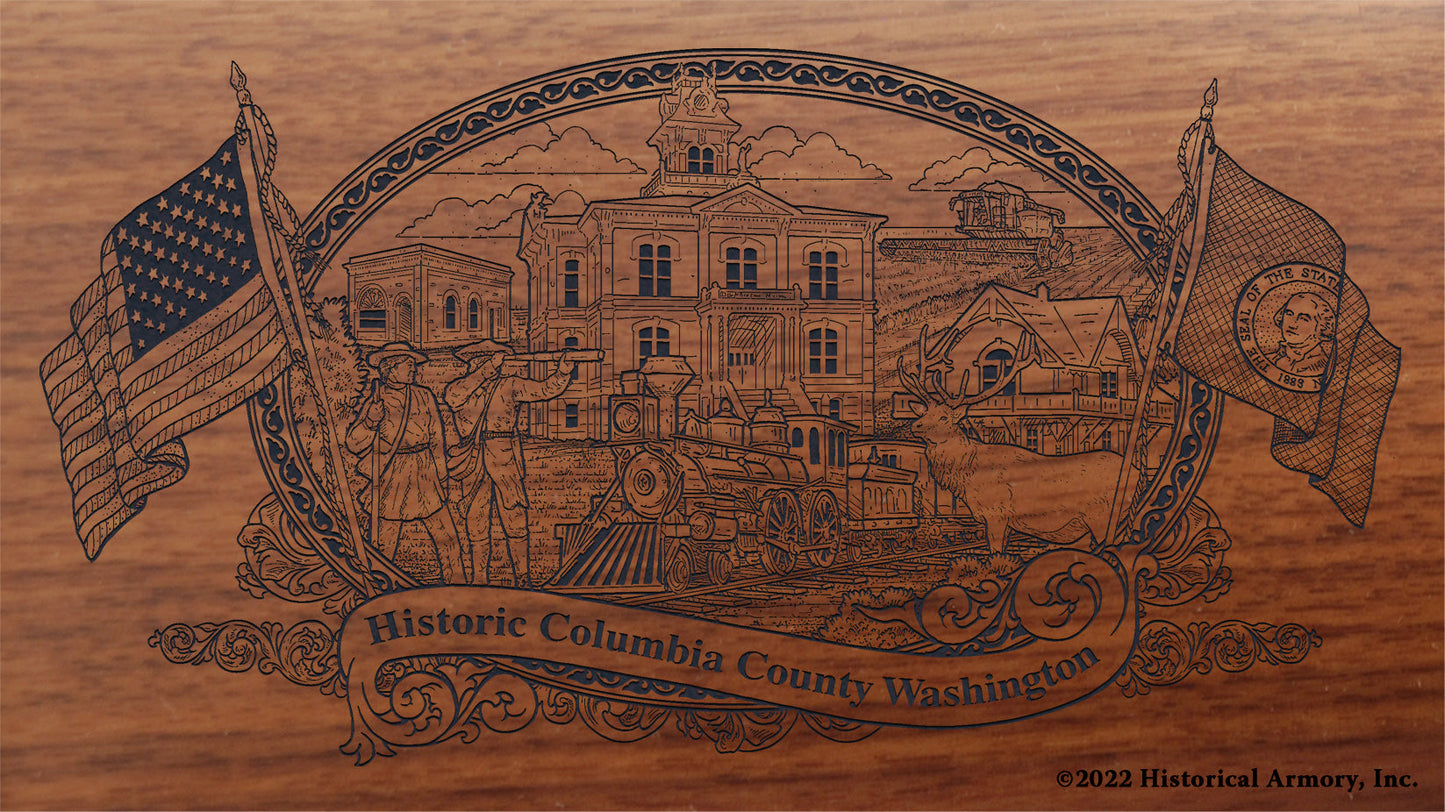 Columbia County Washington Engraved Rifle Buttstock