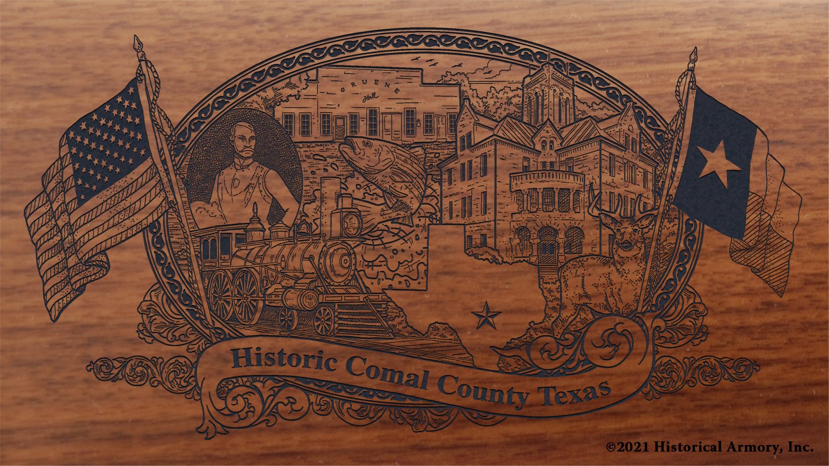Engraved artwork | History of Comal County Texas | Historical Armory