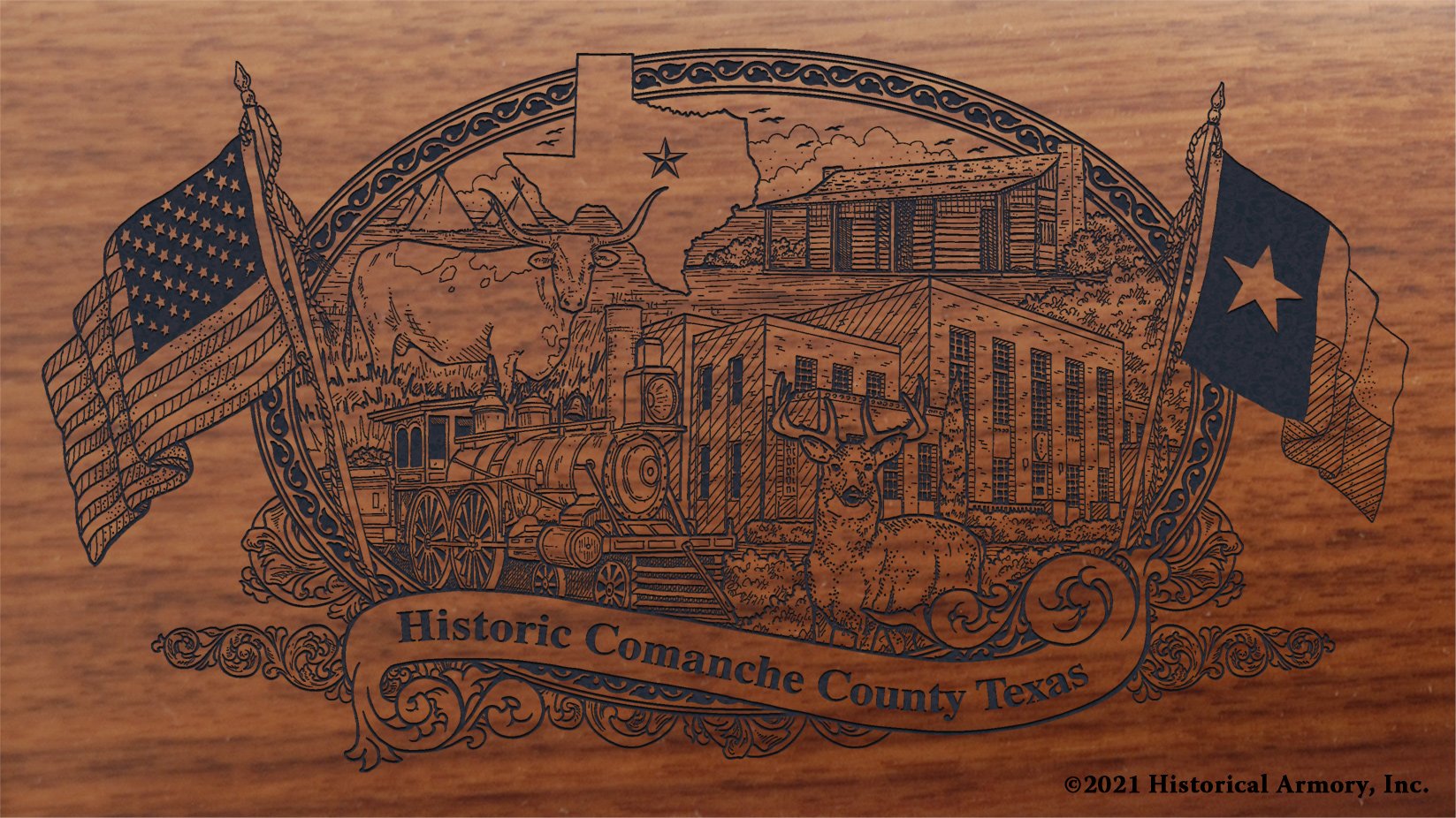 Engraved artwork | History of Comanche County Texas | Historical Armory