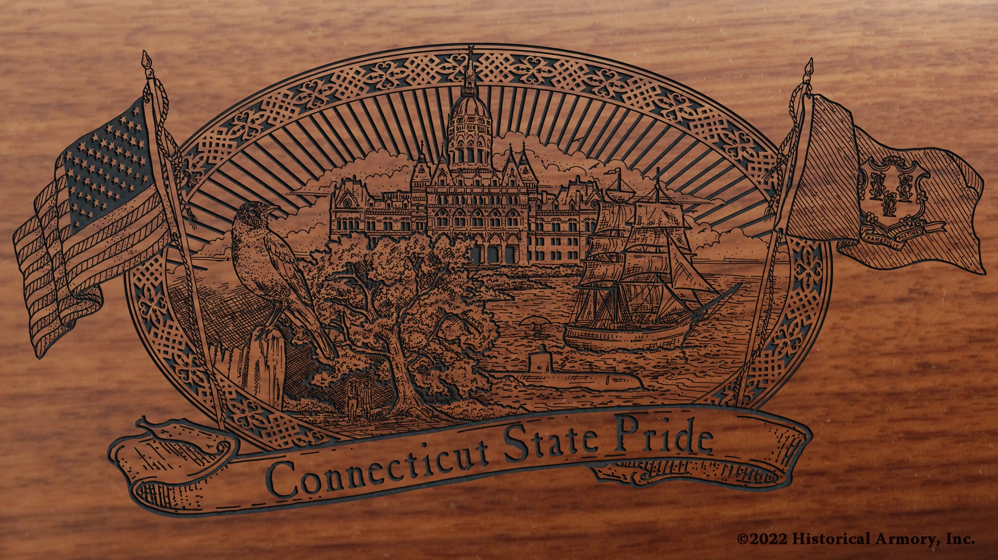 Connecticut State Pride Engraved Rifle