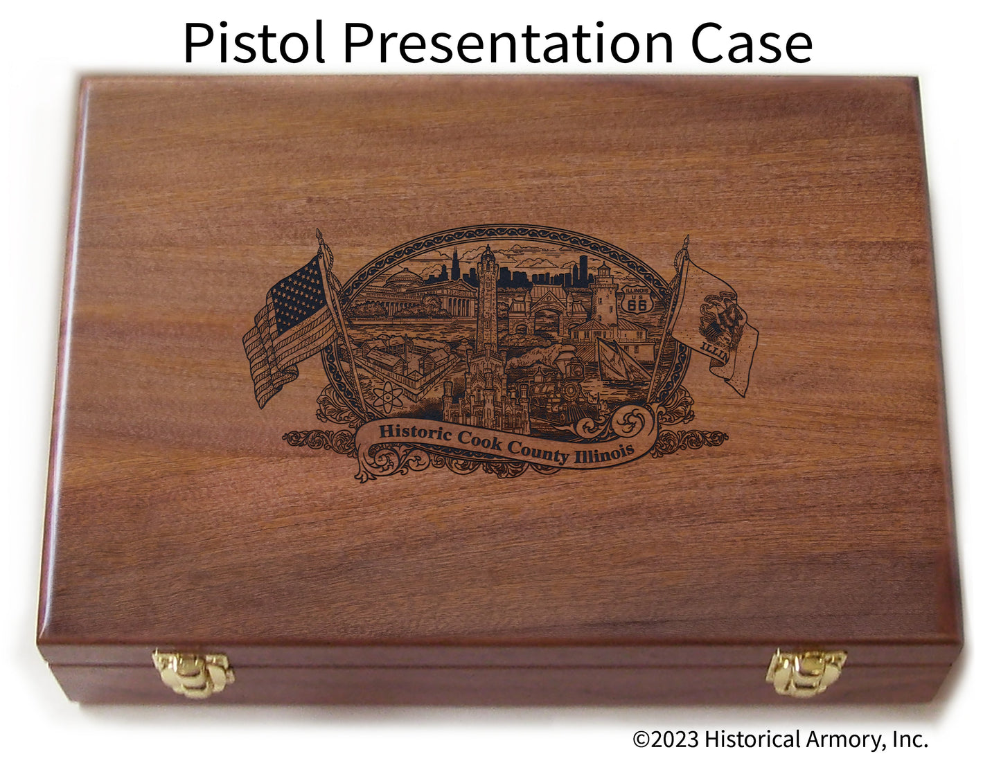 Cook County Illinois Engraved .45 Auto Ruger 1911 Presentation Case