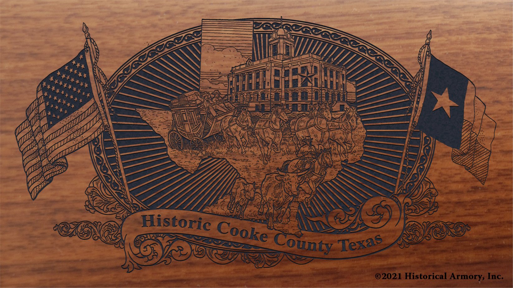 Engraved artwork | History of Cooke County Texas | Historical Armory