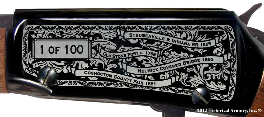coshocton county ohio engraved rifle h001 receiver