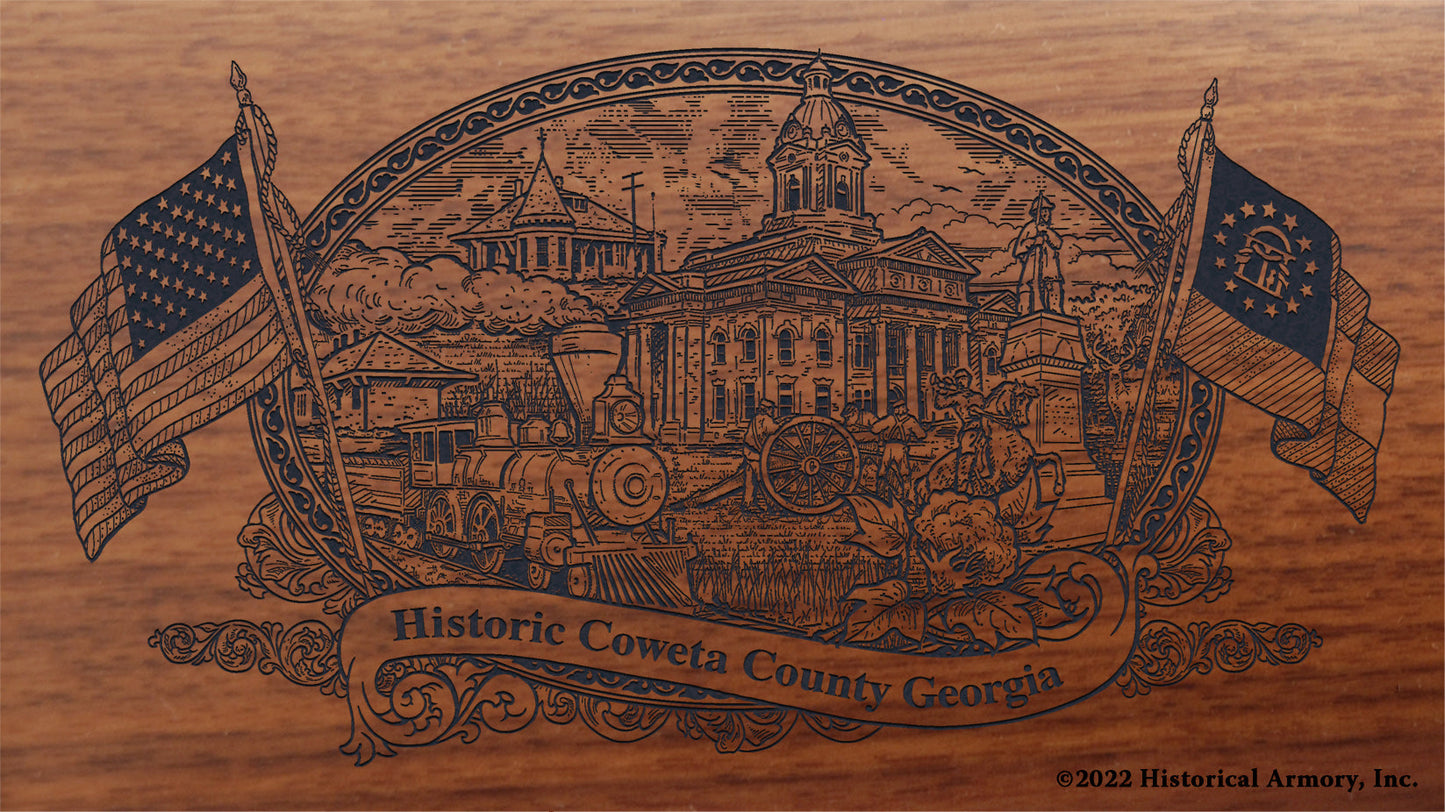 Coweta County Georgia Engraved Rifle Buttstock