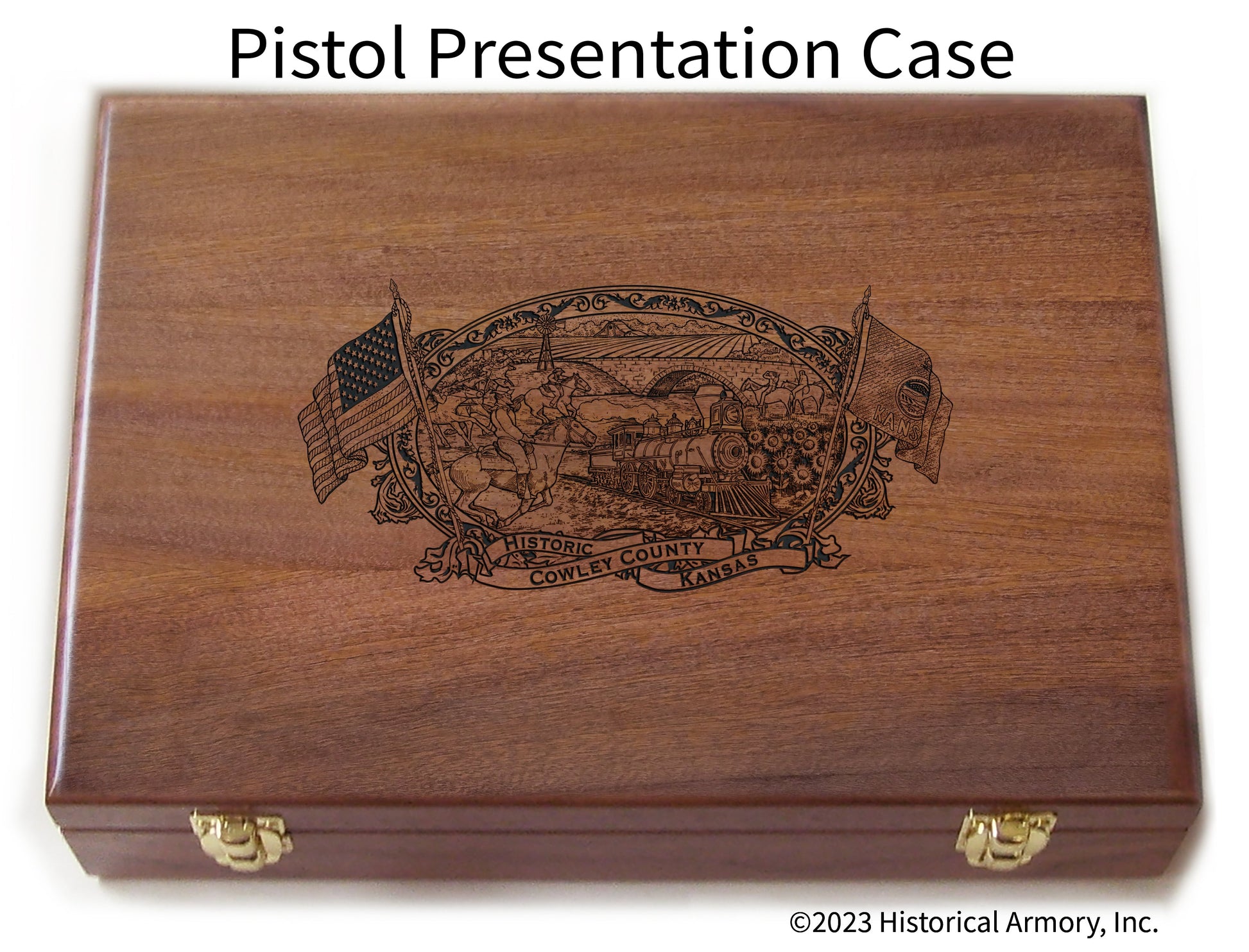 Cowley County Kansas Engraved .45 Auto Ruger 1911 Presentation Case