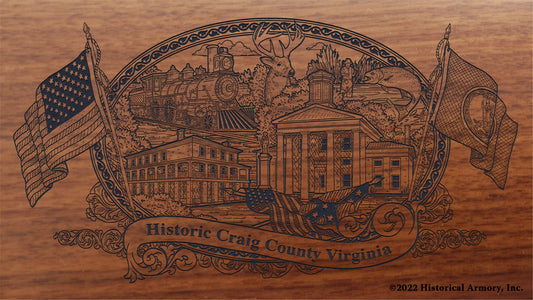 Craig County Virginia Engraved Rifle Buttstock