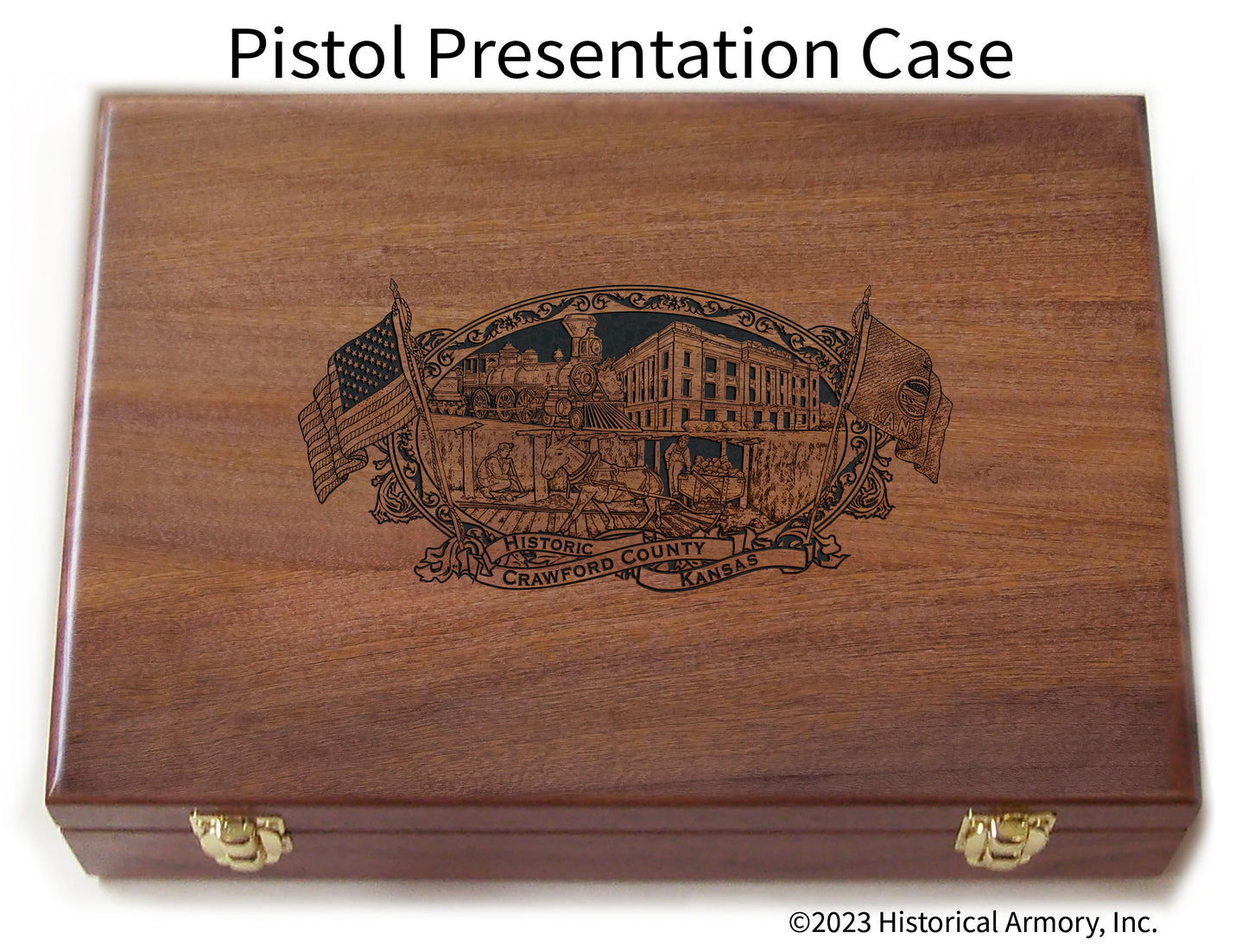Crawford County Kansas Engraved .45 Auto Ruger 1911 Presentation Case