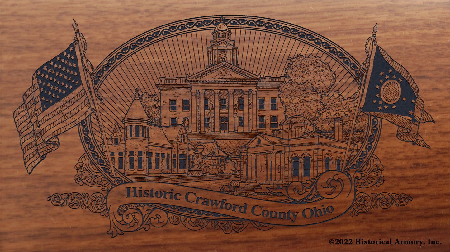 Crawford County Ohio Engraved Rifle Buttstock