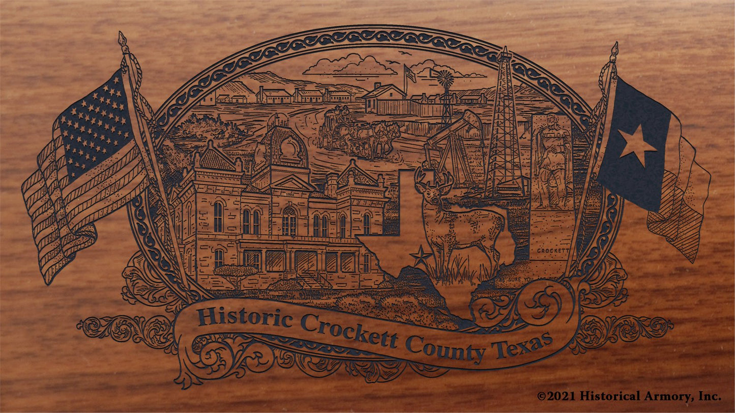 Engraved artwork | History of Crockett County Texas | Historical Armory