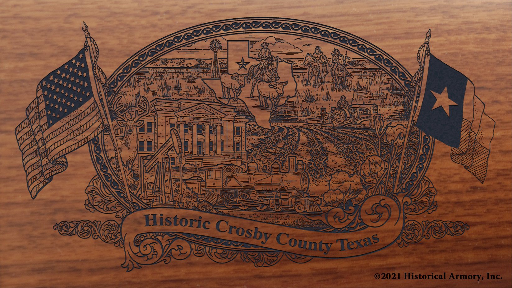 Engraved artwork | History of Crosby County Texas | Historical Armory