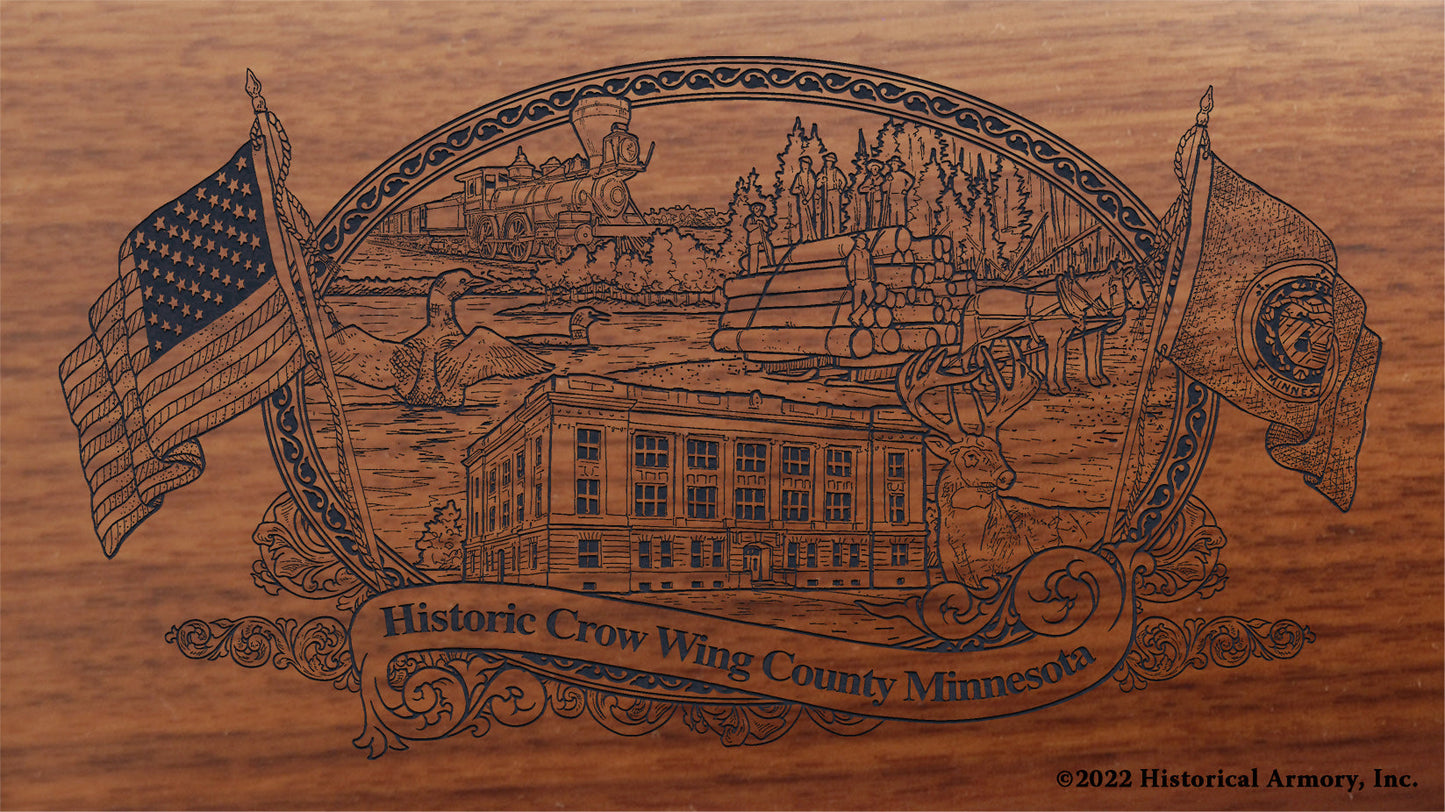 Crow Wing County Minnesota Engraved Rifle Buttstock