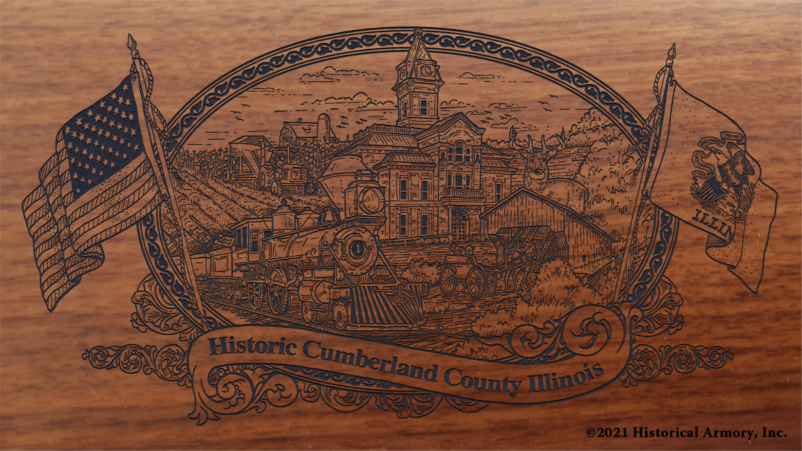 Engraved artwork | History of Cumberland County Illinois | Historical Armory