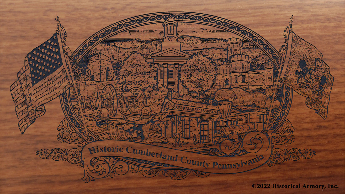 Cumberland County Pennsylvania Engraved Rifle Buttstock