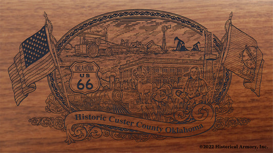 Custer County Oklahoma Engraved Rifle Buttstock
