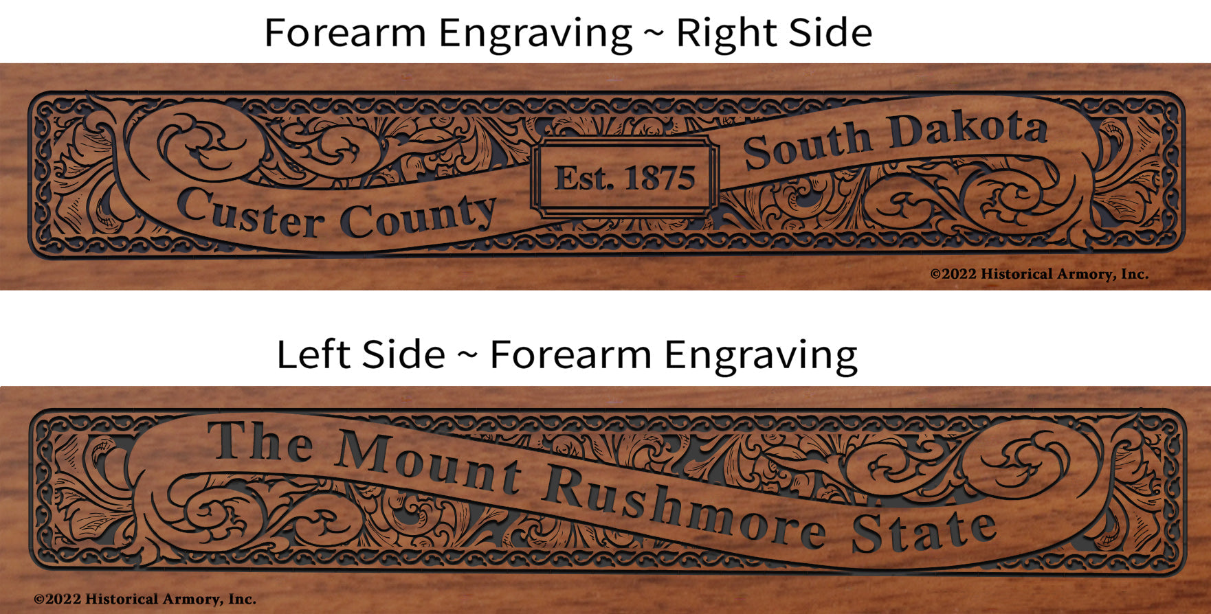Custer County South Dakota Engraved Rifle Forearm