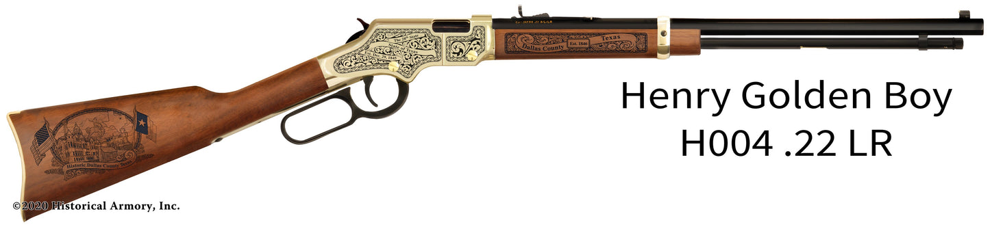 Dallas County Texas Engraved Henry Golden Boy Rifle
