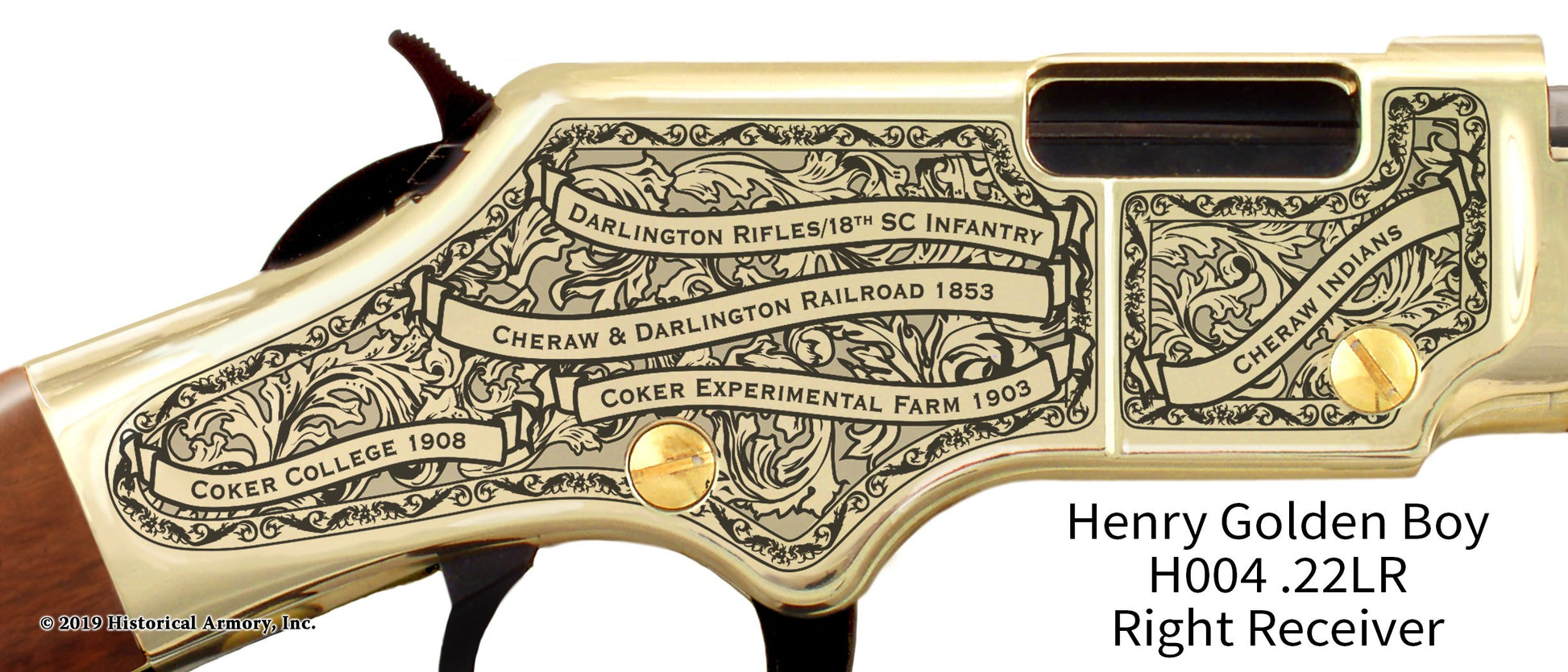 Darlington County South Carolina Engraved Henry Golden Boy Rifle