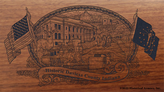 Daviess County Indiana Engraved Rifle Buttstock