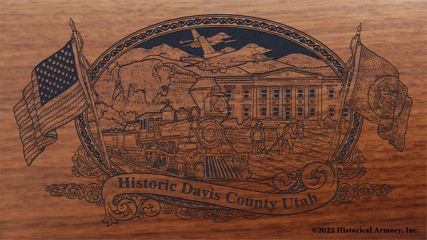 Davis County Utah Engraved Rifle Buttstock