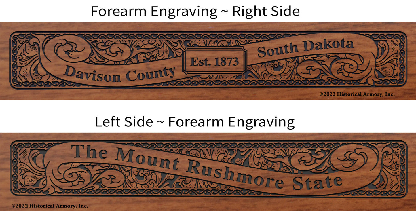 Davison County South Dakota Engraved Rifle Forearm