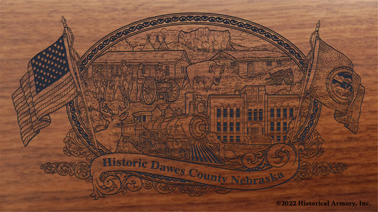 Dawes County Nebraska Engraved Rifle Buttstock