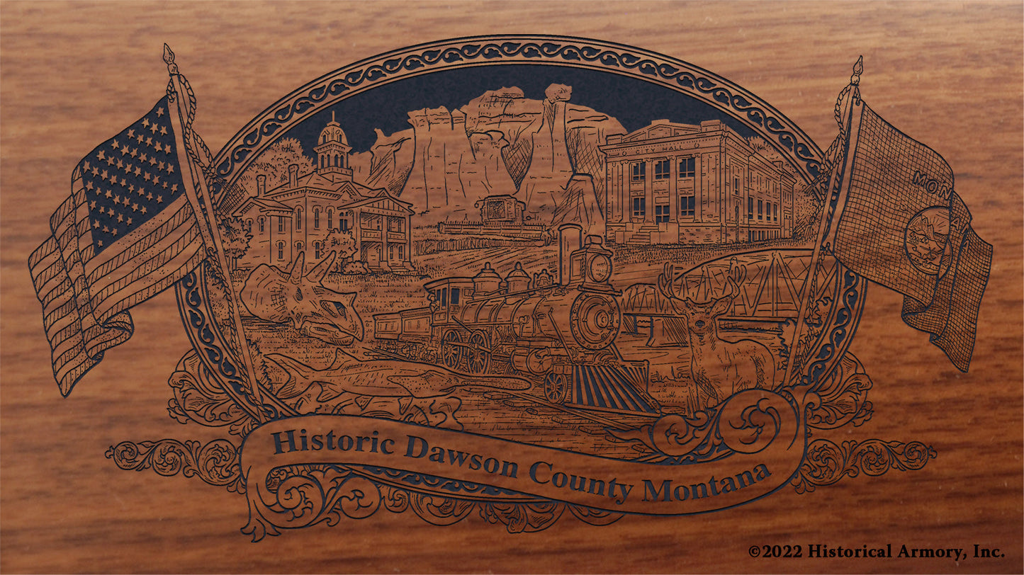 Dawson County Montana Engraved Rifle Buttstock