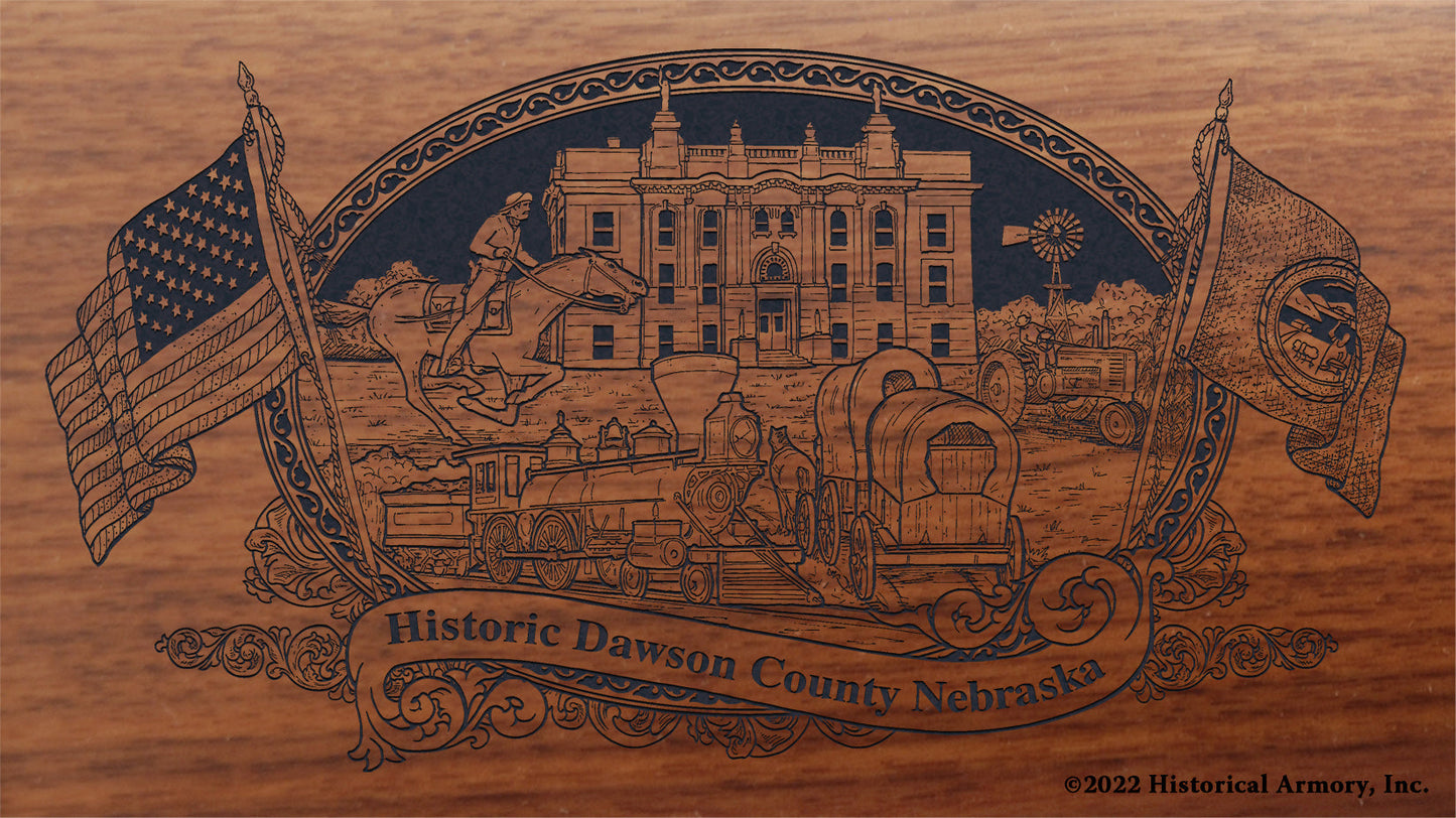 Dawson County Nebraska Engraved Rifle Buttstock