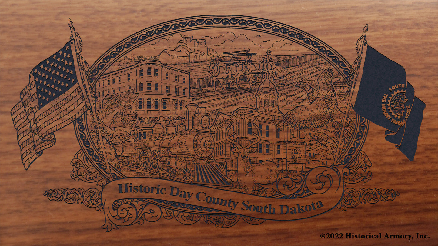 Day County South Dakota Engraved Rifle Buttstock