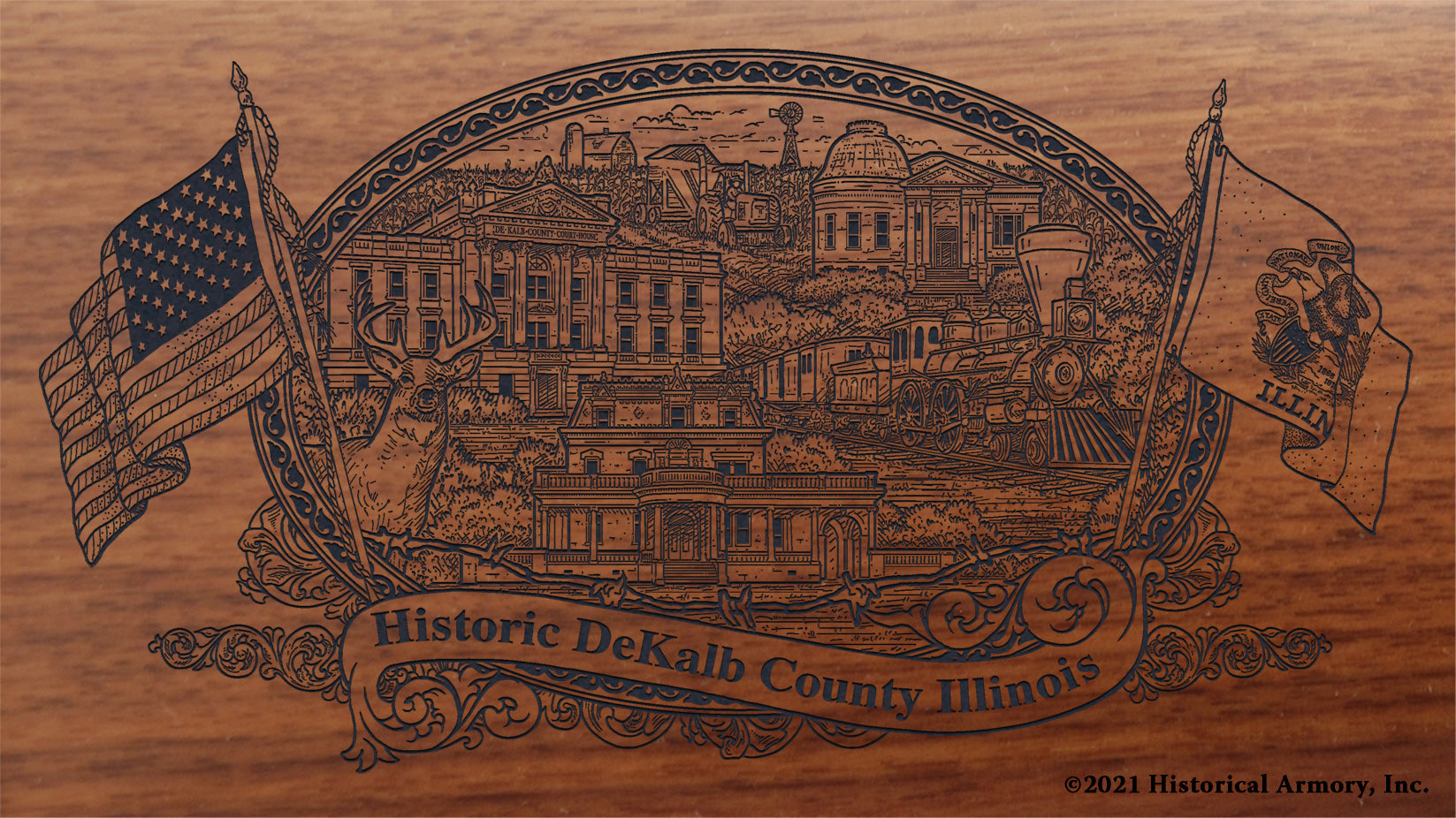 Engraved artwork | History of DeKalb County Illinois | Historical Armory