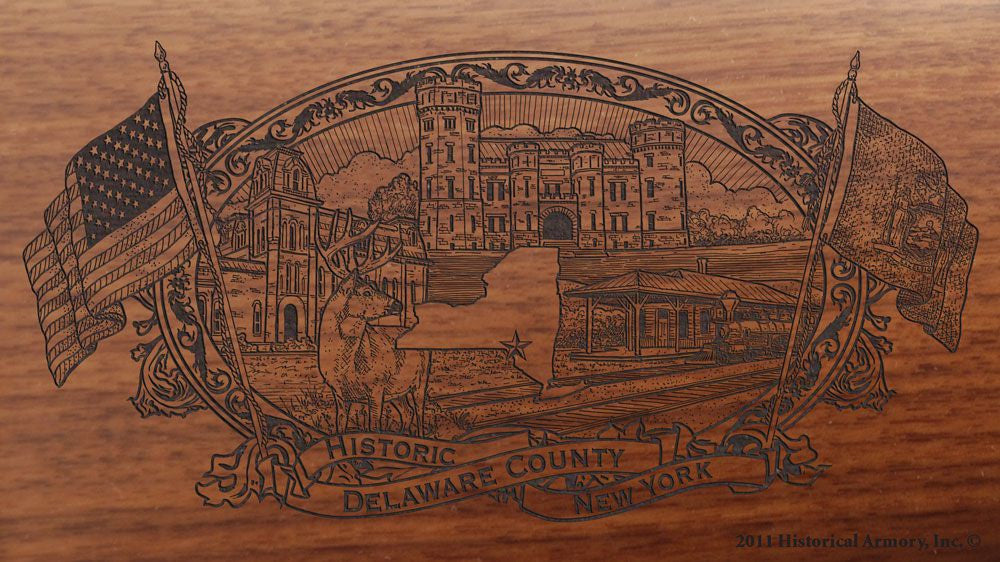 delaware county new york engraved rifle buttstock