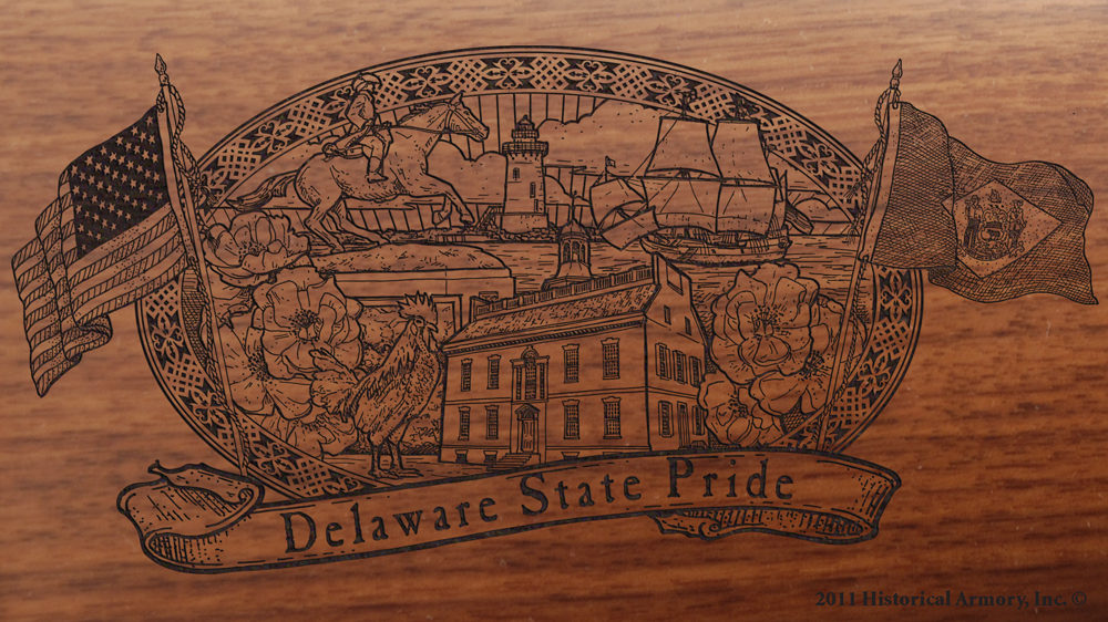 Delaware State Pride Engraved Rifle