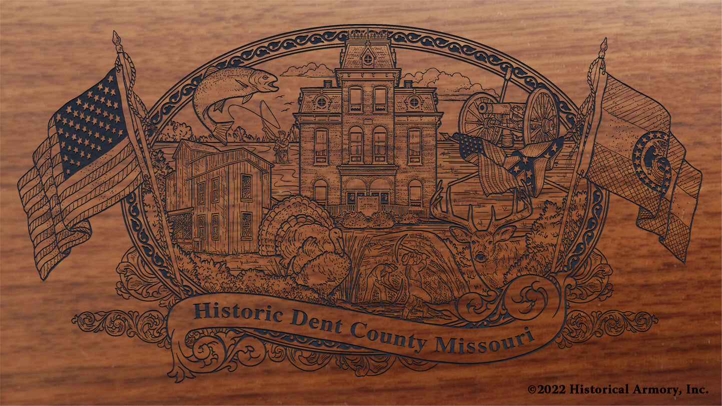 Dent County Missouri Engraved Rifle Buttstock