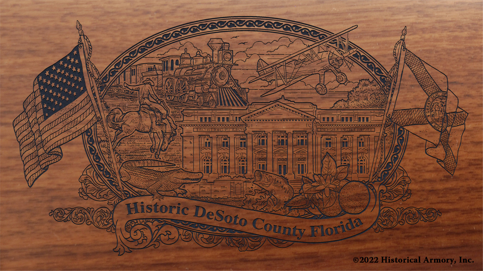 DeSoto County Florida Engraved Rifle Buttstock