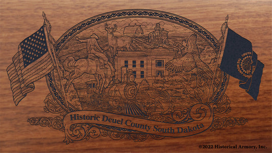 Deuel County South Dakota Engraved Rifle Buttstock