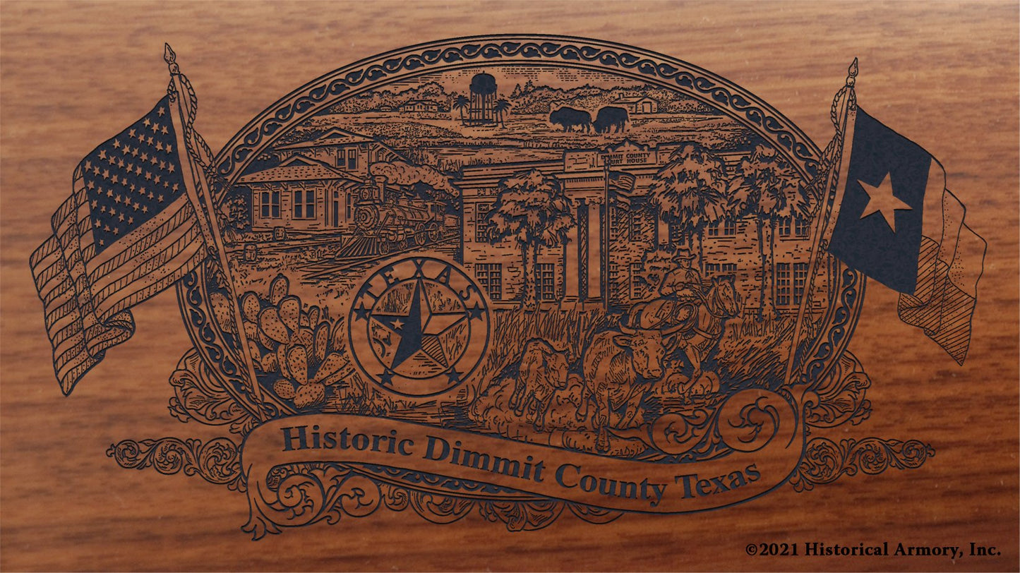 Engraved artwork | History of Dimmit County Texas | Historical Armory