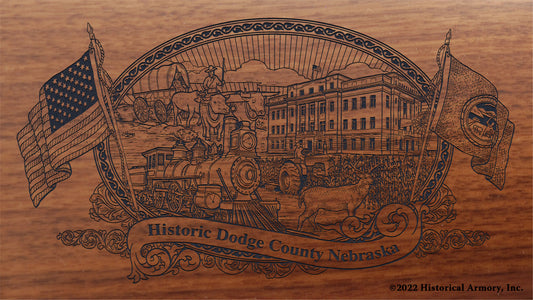 Dodge County Nebraska Engraved Rifle Buttstock