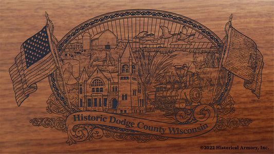 Dodge County Wisconsin Engraved Rifle Buttstock