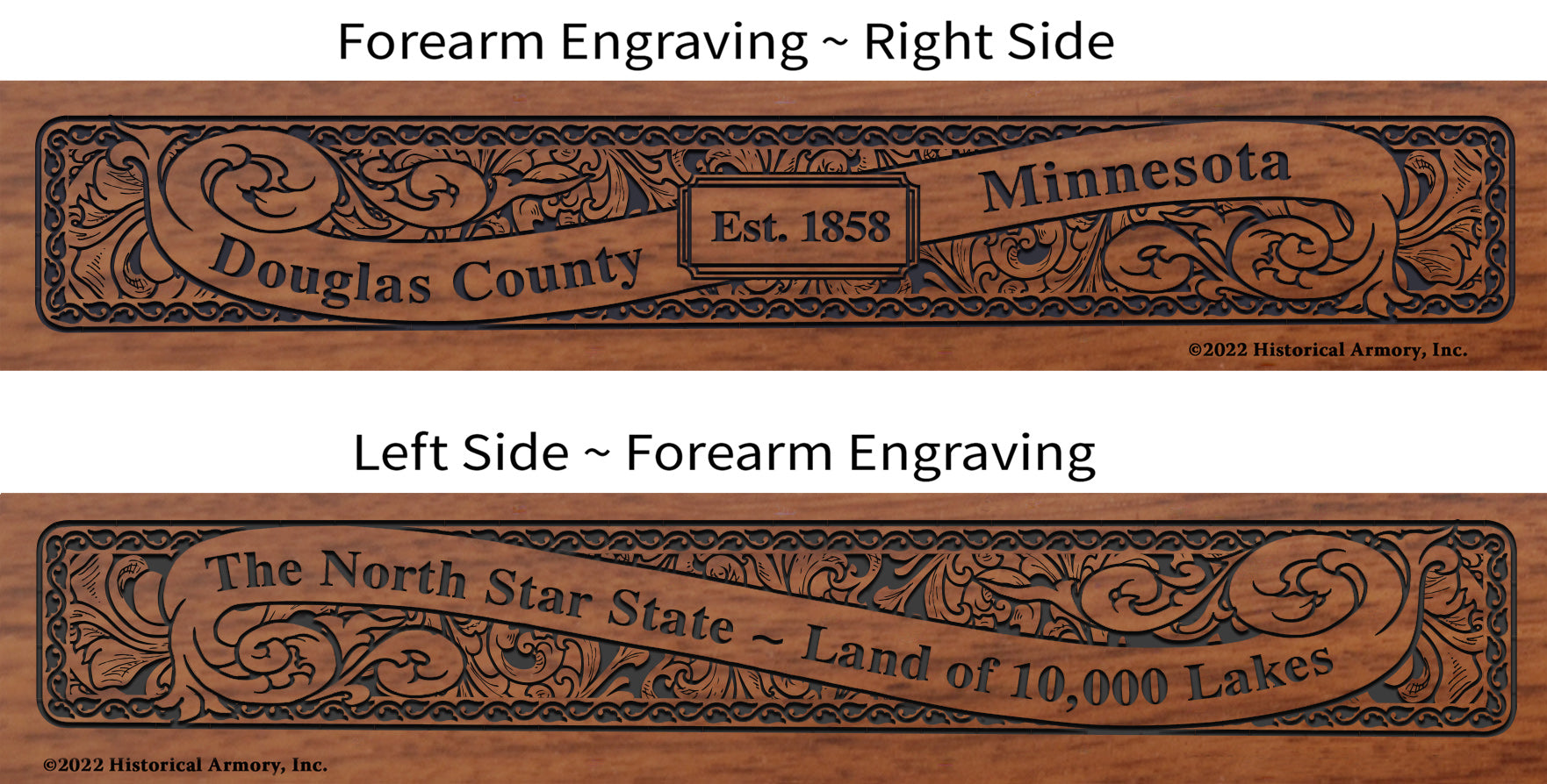Douglas County Minnesota Engraved Rifle Forearm