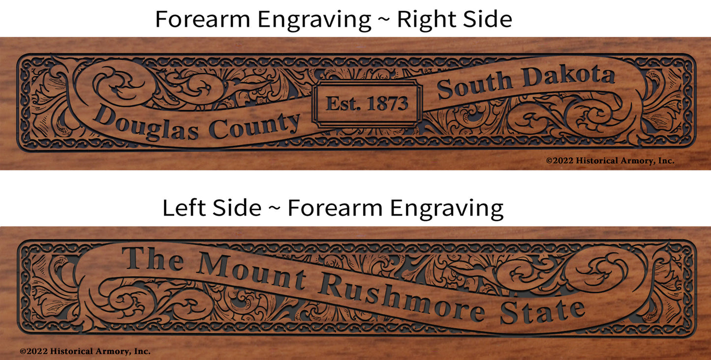 Douglas County South Dakota Engraved Rifle Forearm