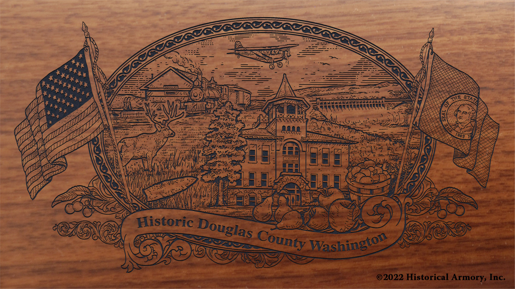 Douglas County Washington Engraved Rifle Buttstock