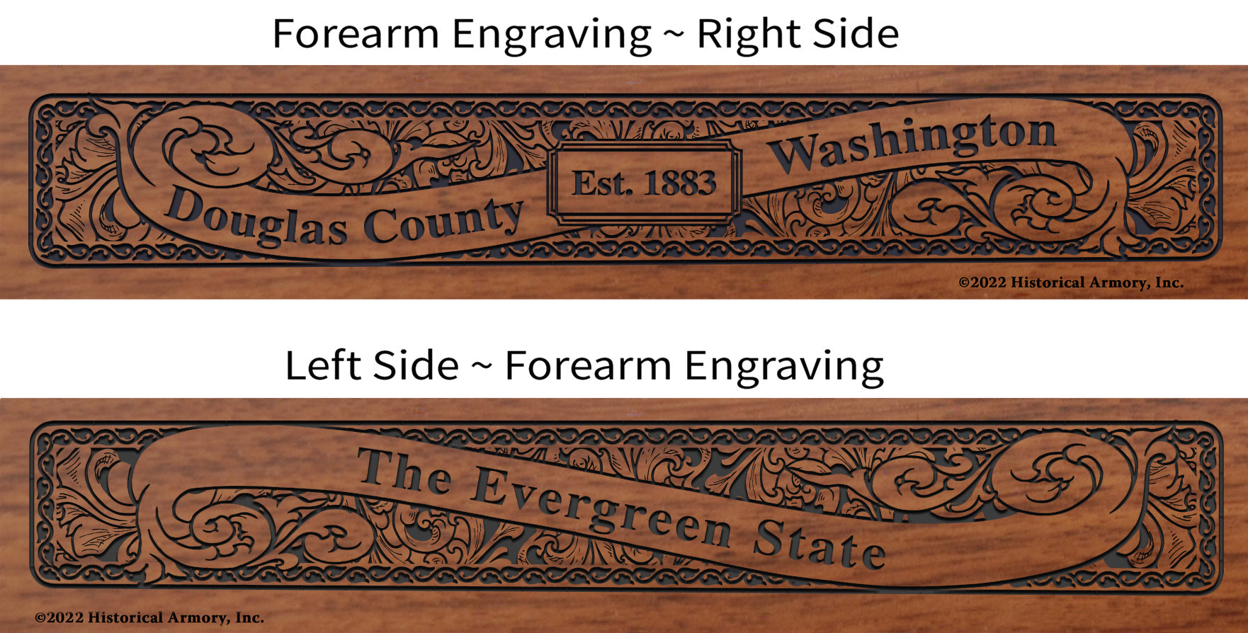 Douglas County Washington Engraved Rifle Forearm