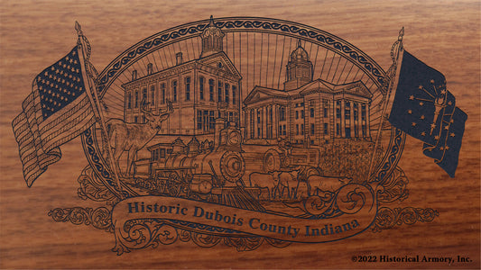 Dubois County Indiana Engraved Rifle Buttstock